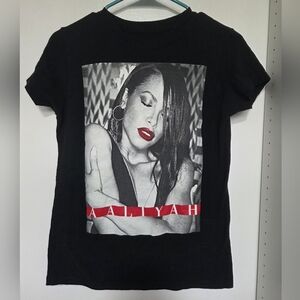 Black Graphic T-Shirt with Red Accents